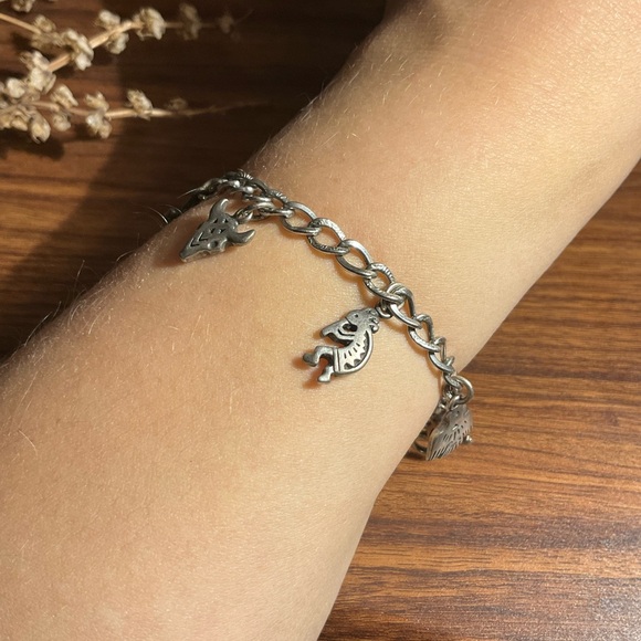 Sterling Silver Southwestern Charm Bracelet - Picture 9 of 10